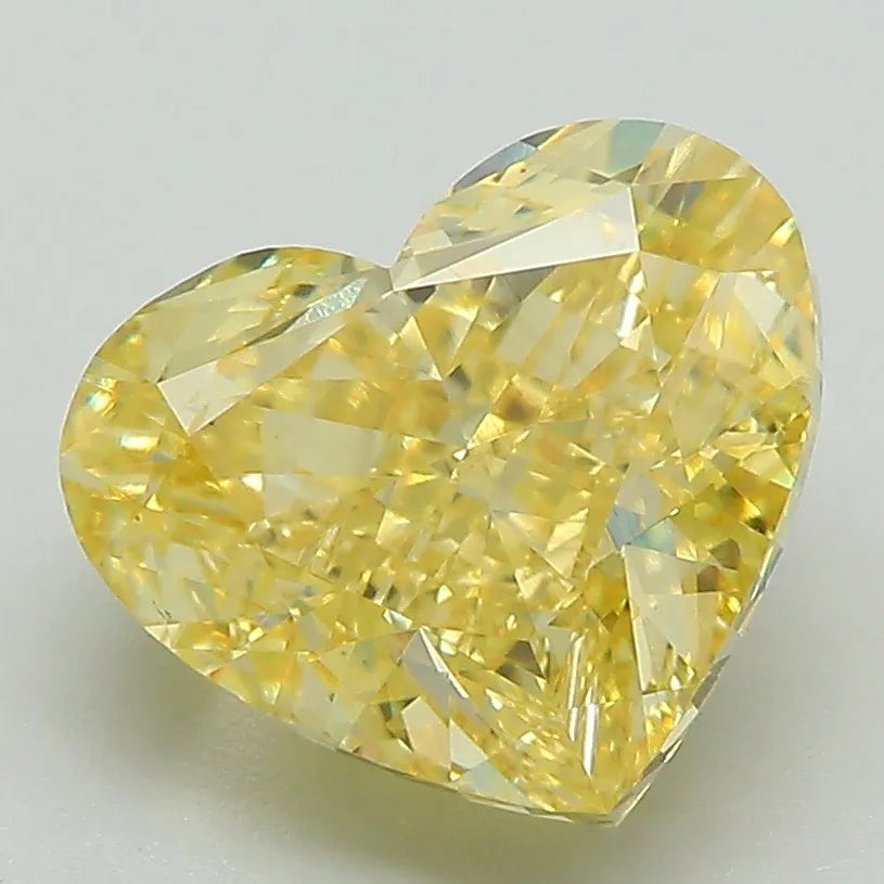 4.16ct Heart Lab Grown Diamond (Colour Fancy Vivid Yellow, Clarity VVS2, IGI Certified)