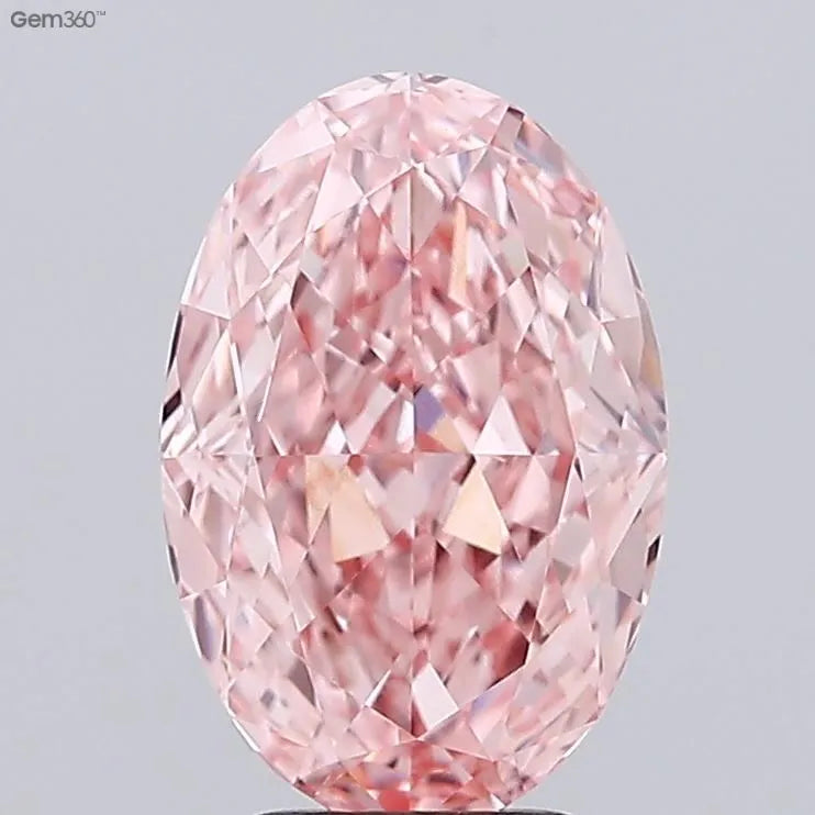 4.17ct Oval Lab Grown Diamond (Colour Fancy Vivid Pink, Clarity VVS2, IGI Certified)