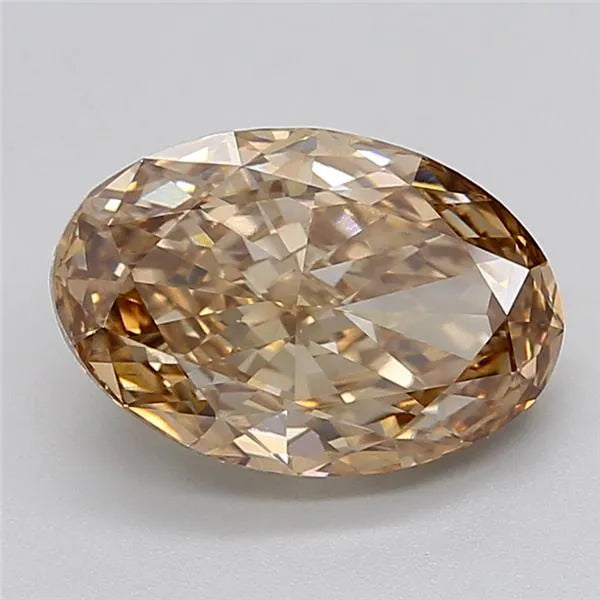 4.18ct Oval Lab Grown Diamond (Colour Fancy Light Brown, Clarity VS1, IGI Certified)