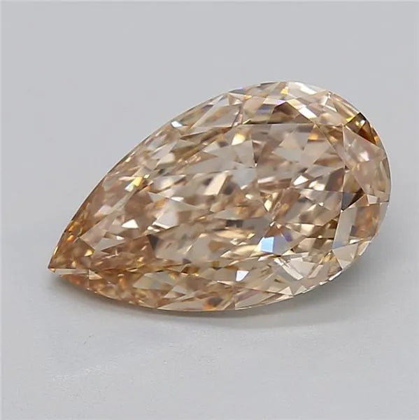 4.18ct Pear Lab Grown Diamond (Colour Fancy Light Brown, Clarity VS1, IGI Certified)