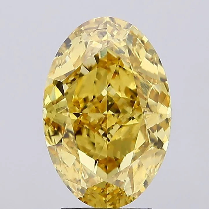 4.19ct Oval Lab Grown Diamond (Colour Fancy Vivid Yellow, Clarity SI1, IGI Certified)