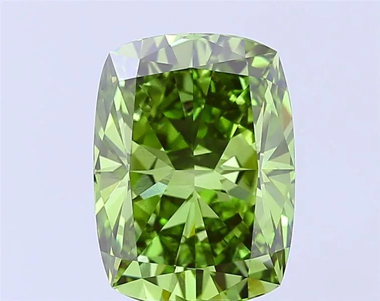 4.20ct Cushion modified Lab Grown Diamond (Colour Fancy Vivid Green, Clarity VS1, IGI Certified)