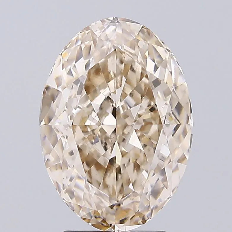 4.21ct Oval Lab Grown Diamond (Colour Fancy Light Brown, Clarity VS1, IGI Certified)