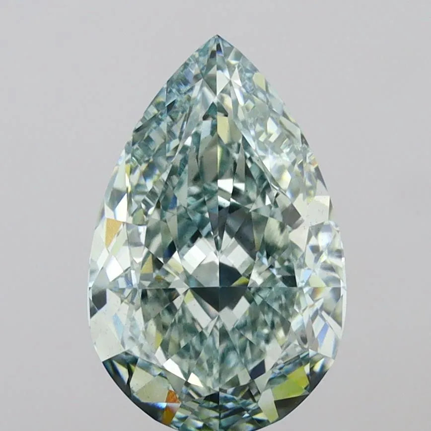 4.21ct Pear Lab Grown Diamond (Colour Fancy Vivid Green, Clarity VS2, IGI Certified)