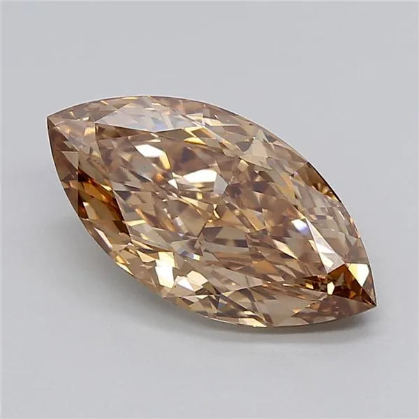 4.23ct Marquise Lab Grown Diamond (Colour Fancy Light Brown, Clarity VS2, IGI Certified)