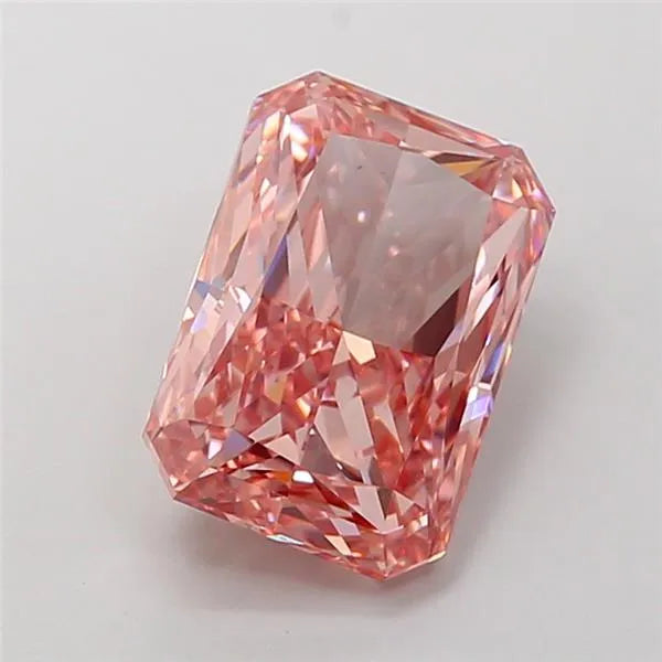 4.23ct Radiant Lab Grown Diamond (Colour Fancy Vivid Brownish Pink, Clarity VS1, IGI Certified)