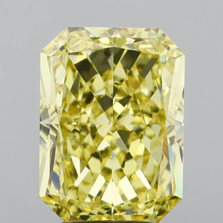 4.25ct Radiant Lab Grown Diamond (Colour Fancy Vivid Yellow, Clarity VVS2, IGI Certified)