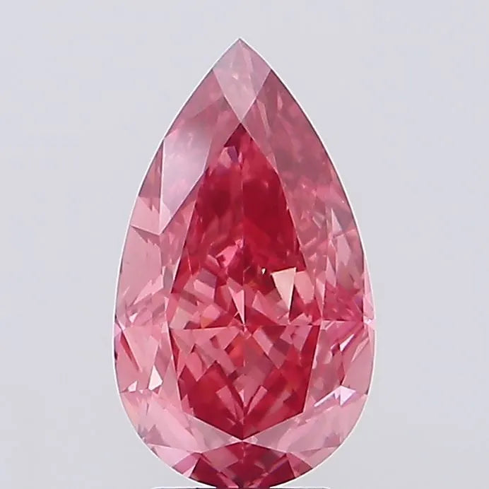 4.28ct Pear Lab Grown Diamond (Colour Fancy Vivid Pink, Clarity VVS2, IGI Certified)