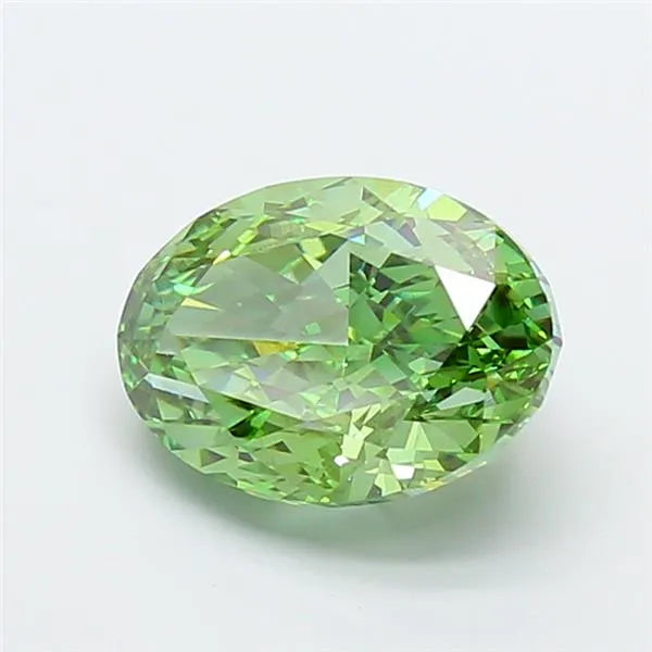 4.29ct Oval Lab Grown Diamond (Colour Fancy Vivid Green, Clarity VS1, IGI Certified)