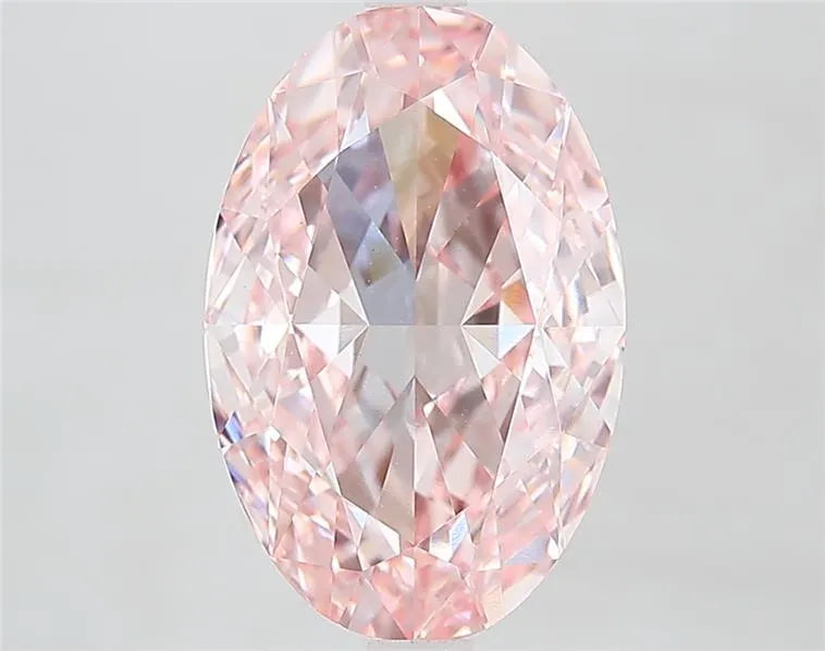 4.33ct Oval Lab Grown Diamond (Colour Fancy Vivid Pink, Clarity VVS2, IGI Certified)