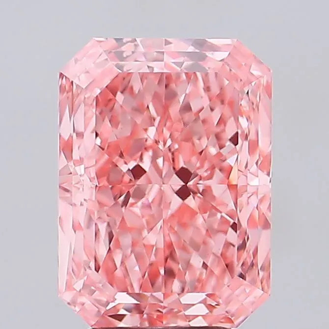 4.37ct Radiant Lab Grown Diamond (Colour Fancy Vivid Pink, Clarity VVS2, IGI Certified)