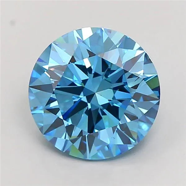 4.50ct Round Lab Grown Diamond (Colour Fancy Vivid Blue, Clarity VS2, Cut ID, IGI Certified)