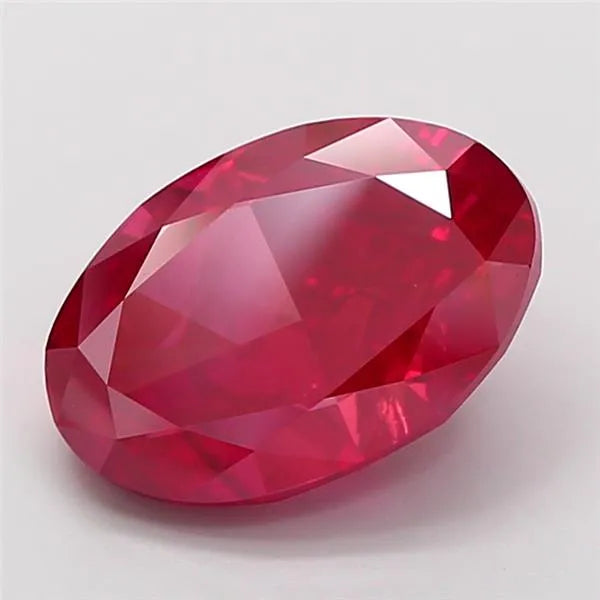 4.51ct Oval Lab Grown Diamond (Colour Fancy Vivid Red, Clarity VS1, Cut EX, Uncertified)