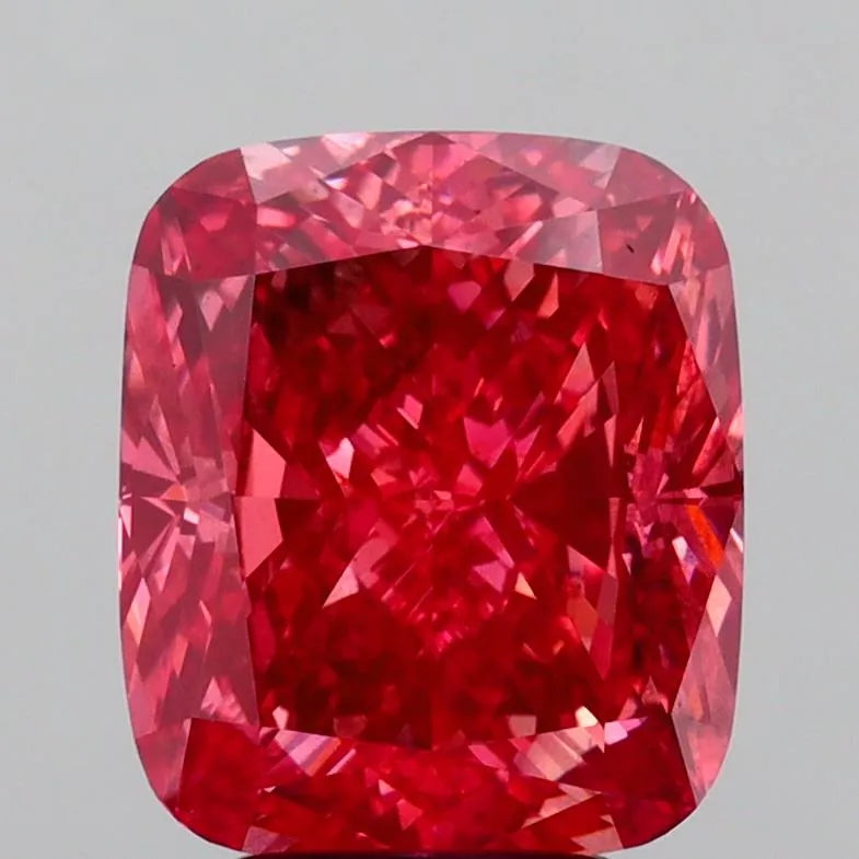 4.52ct Cushion modified Lab Grown Diamond (Colour Fancy Vivid Red, Clarity SI2, IGI Certified)