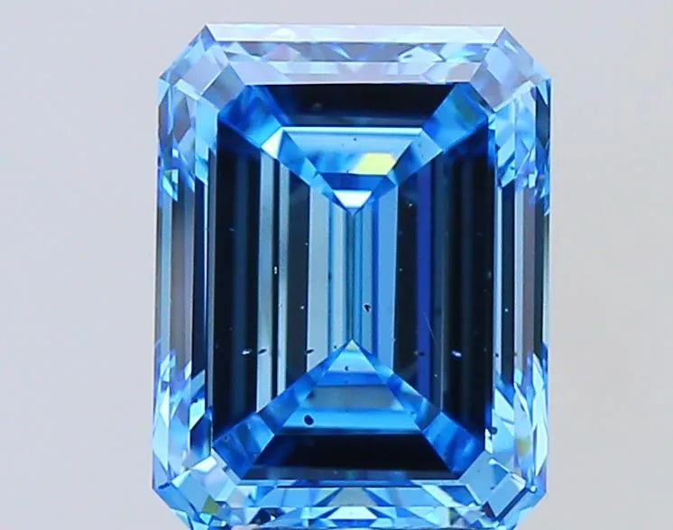 4.52ct Emerald Lab Grown Diamond (Colour Fancy Vivid Blue, Clarity VS2, Cut EX, Uncertified)