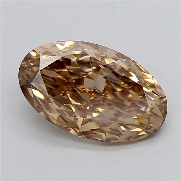 4.52ct Oval Lab Grown Diamond (Colour Fancy Light Brown, Clarity VVS2, IGI Certified)