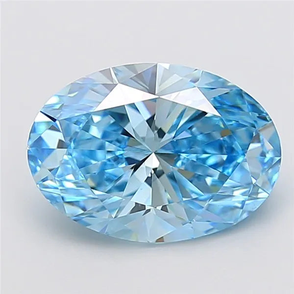 4.53ct Oval Lab Grown Diamond (Colour Fancy Vivid Blue, Clarity VS1, IGI Certified)