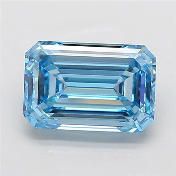 4.55ct Emerald Lab Grown Diamond (Colour Fancy Vivid Blue, Clarity VS1, IGI Certified)