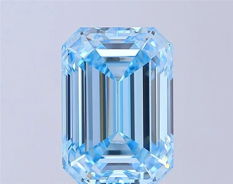 4.55ct Emerald Lab Grown Diamond (Colour Fancy Vivid Blue, Clarity VVS2, IGI Certified)