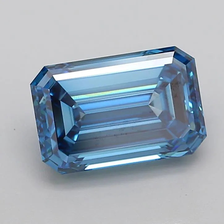 4.56ct Emerald Lab Grown Diamond (Colour Fancy Vivid Blue, Clarity VS1, IGI Certified)