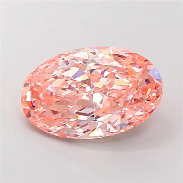 4.58ct Oval Lab Grown Diamond (Colour Fancy Vivid Pink, Clarity VS1, IGI Certified)