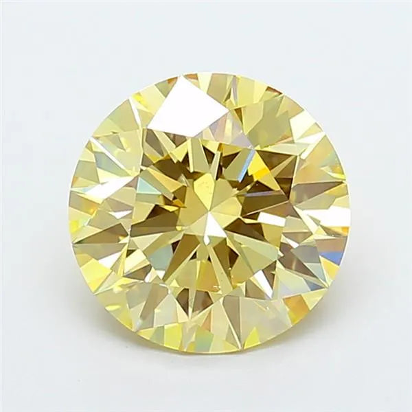4.58ct Round Lab Grown Diamond (Colour Fancy Intense Yellow, Clarity VVS2, Cut ID, IGI Certified)