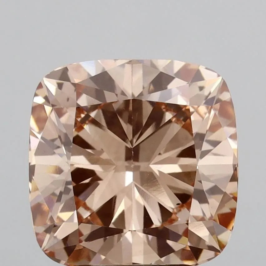 4.63ct Cushion modified Lab Grown Diamond (Colour Fancy Vivid Brownish Orange, Clarity VS2, IGI Certified)