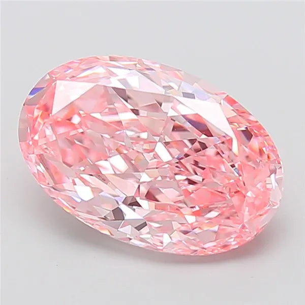 4.63ct Oval Lab Grown Diamond (Colour Fancy Vivid Pink, Clarity VVS2, IGI Certified)
