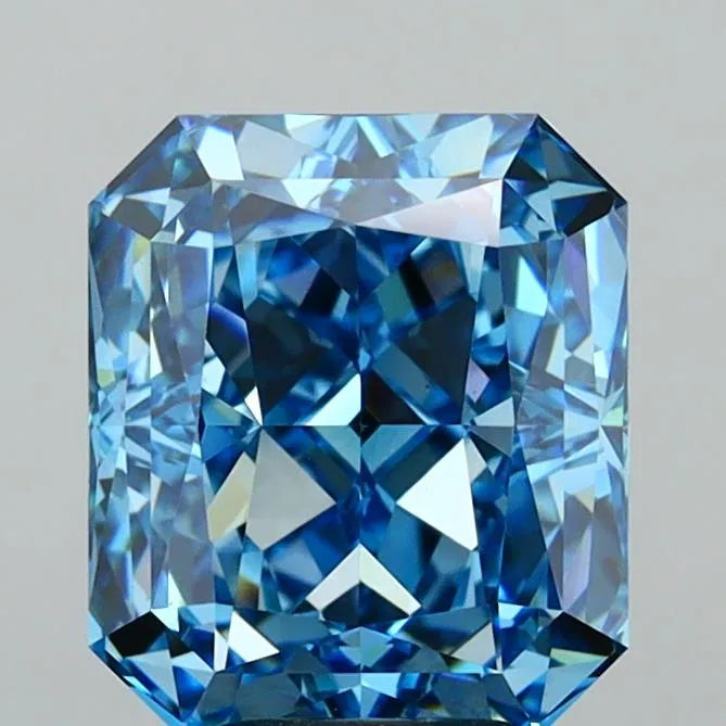 4.63ct Radiant Lab Grown Diamond (Colour Fancy Vivid Blue, Clarity VVS2, Cut VG, IGI Certified)