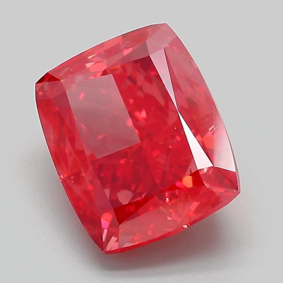 4.67ct Cushion modified Lab Grown Diamond (Colour Fancy Vivid Red, Clarity VS1, IGI Certified)