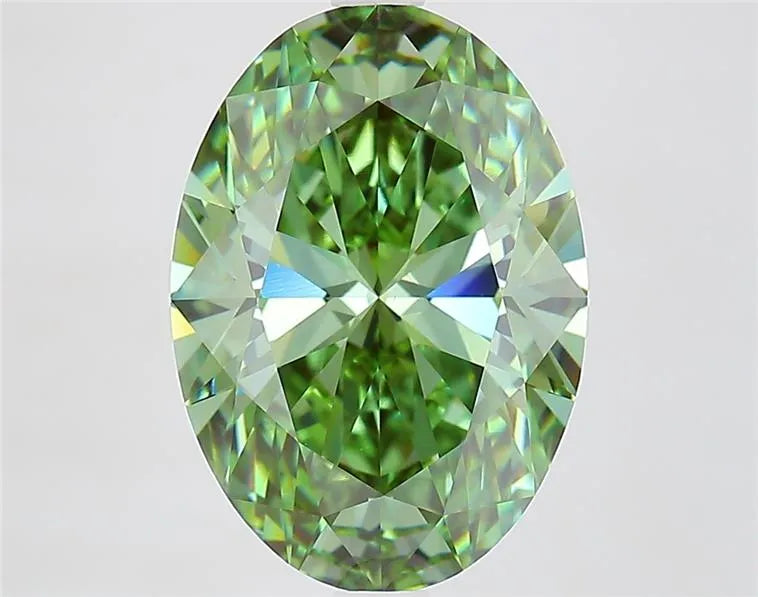 4.72ct Oval Lab Grown Diamond (Colour Fancy Vivid Green, Clarity VVS2, IGI Certified)
