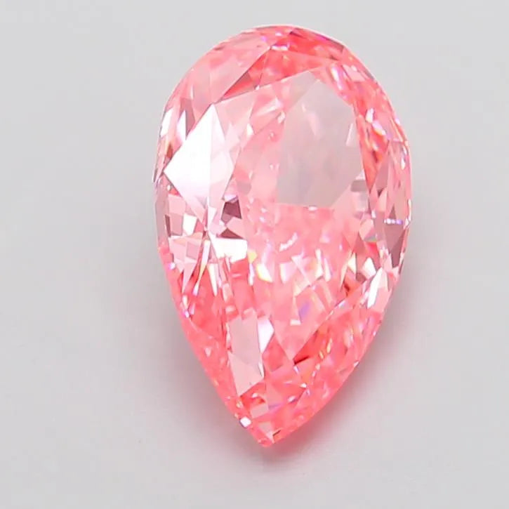 4.72ct Pear Lab Grown Diamond (Colour Fancy Vivid Pink, Clarity VVS2, IGI Certified)