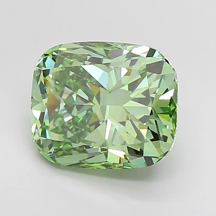 4.77ct Cushion modified Lab Grown Diamond (Colour Fancy Vivid Green, Clarity VVS2, IGI Certified)