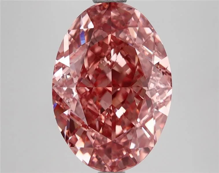 4.88ct Oval Lab Grown Diamond (Colour Fancy Vivid Pink, Clarity VVS1, IGI Certified)