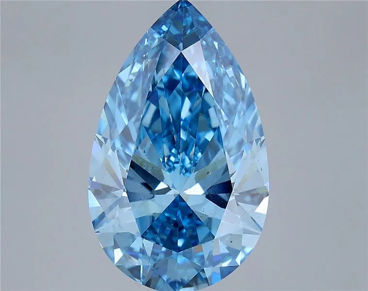 4.91ct Pear Lab Grown Diamond (Colour Fancy Vivid Blue, Clarity VS2, IGI Certified)