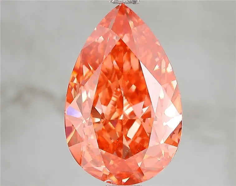 4.96ct Pear Lab Grown Diamond (Colour Fancy Vivid Pink, Clarity VS2, IGI Certified)