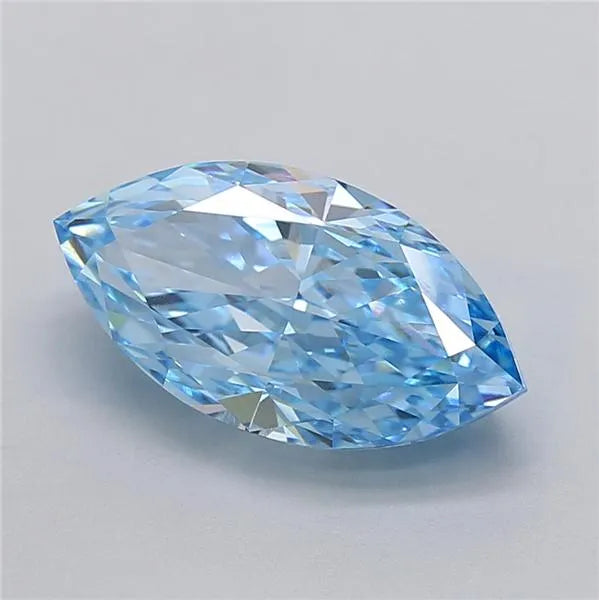 4.97ct Marquise Lab Grown Diamond (Colour Fancy Vivid Blue, Clarity VVS1, IGI Certified)
