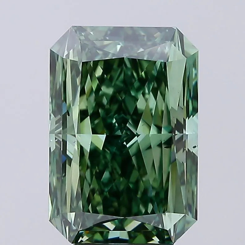 4.99ct Radiant Lab Grown Diamond (Colour Fancy Vivid Green, Clarity VS2, IGI Certified)