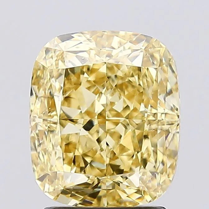 2.54ct Cushion modified Lab Grown Diamond (Colour Fancy Intense Yellow, Clarity VS2, IGI Certified)