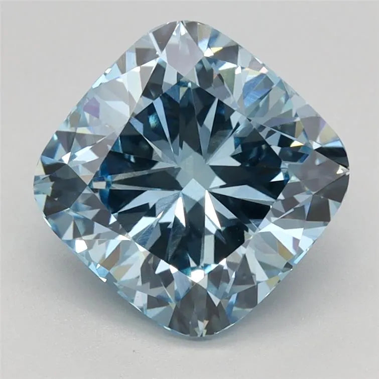 2.68ct Cushion brilliant Lab Grown Diamond (Colour Fancy Intense Blue, Clarity VVS2, IGI Certified)