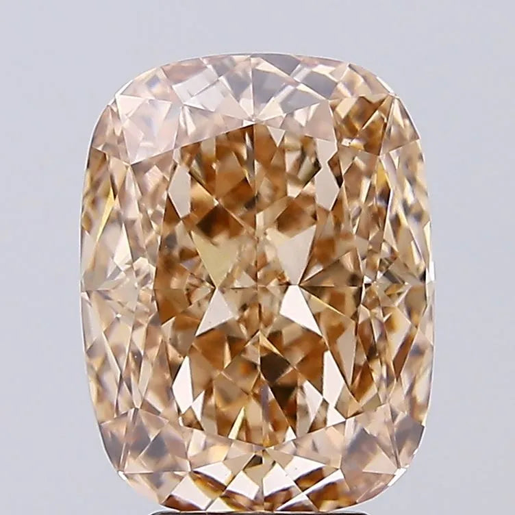 5.00ct Cushion modified Lab Grown Diamond (Colour Fancy Light Brown, Clarity VS1, IGI Certified)
