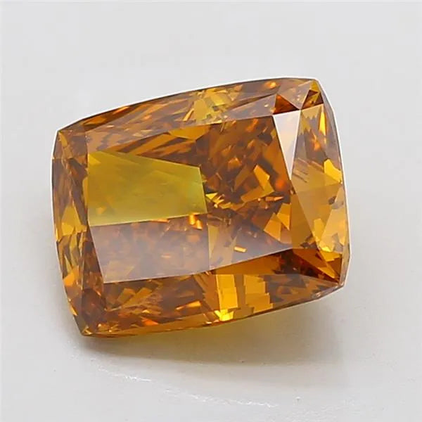 5.00ct Cushion modified Lab Grown Diamond (Colour Fancy Vivid Brown Yellow, Clarity VS1, IGI Certified)