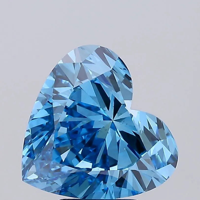 5.00ct Heart Lab Grown Diamond (Colour Fancy Vivid Blue, Clarity VS2, IGI Certified)