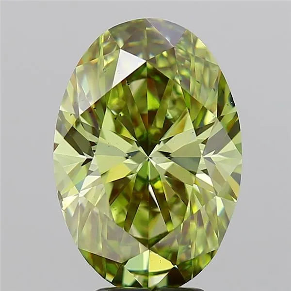 5.00ct Oval Lab Grown Diamond (Colour Fancy Vivid Green, Clarity VS2, IGI Certified)