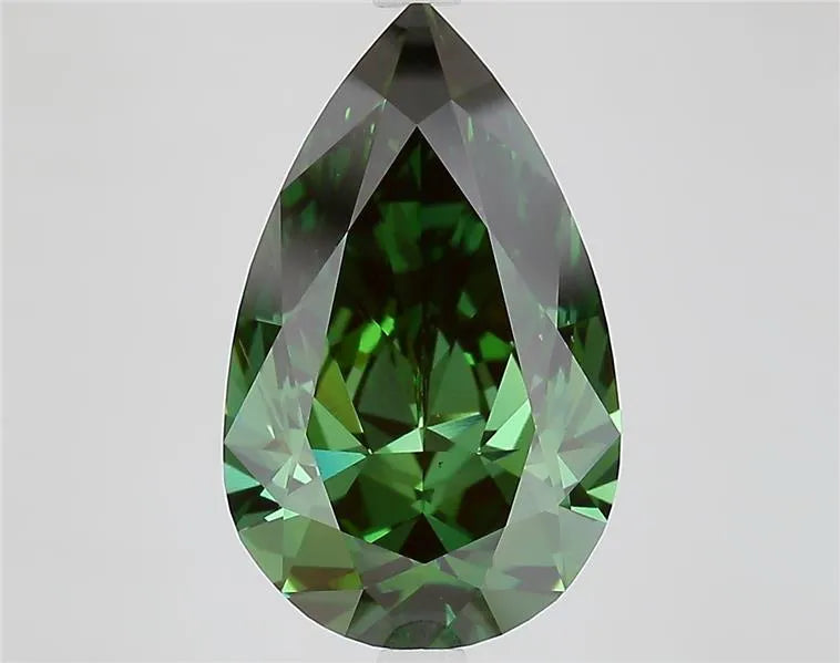 5.00ct Pear Lab Grown Diamond (Colour Fancy Vivid Green, Clarity VS1, IGI Certified)