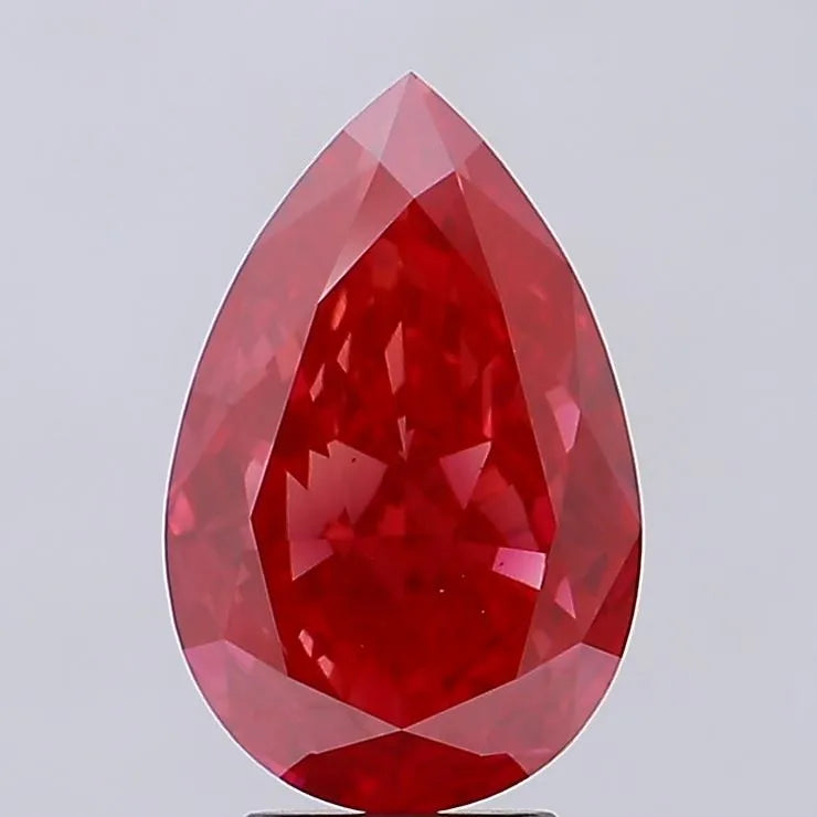 5.00ct Pear Lab Grown Diamond (Colour Fancy Vivid Red, Clarity VS1, IGI Certified)