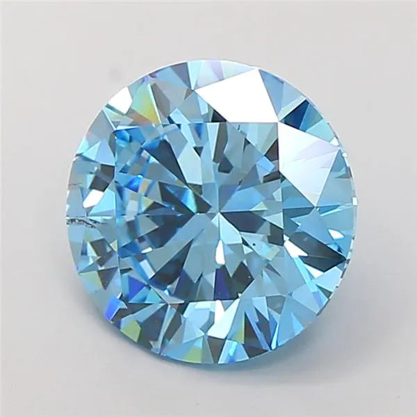 5.00ct Round Lab Grown Diamond (Colour Fancy Vivid Blue, Clarity VS2, Cut EX, Uncertified)