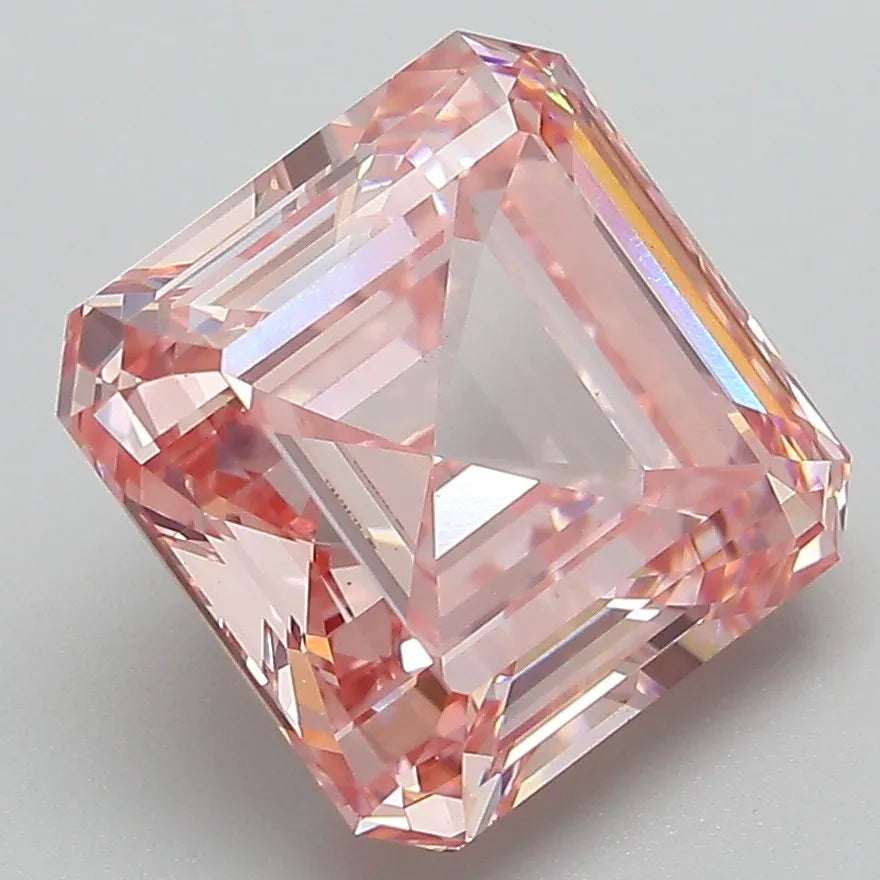 5.00ct Square emerald Lab Grown Diamond (Colour Fancy Intense Pink, Clarity VS1, IGI Certified)
