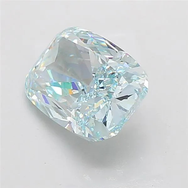 5.01ct Cushion modified Lab Grown Diamond (Colour Fancy Intense Greenish Blue, Clarity VVS2, IGI Certified)