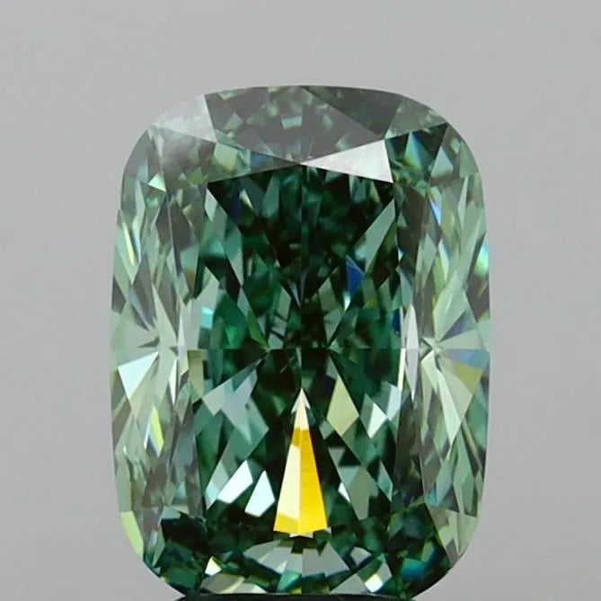 5.01ct Cushion modified Lab Grown Diamond (Colour Fancy Vivid Green, Clarity VVS2, IGI Certified)